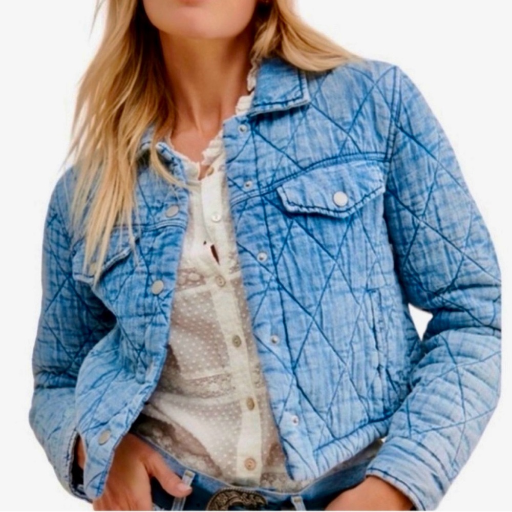 BLANK NYC Quilted Cotton Denim Jacket. NWT. Size S